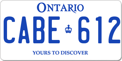 ON license plate CABE612