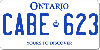 ON license plate CABE623