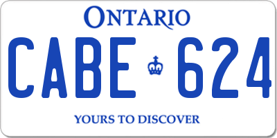 ON license plate CABE624