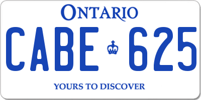 ON license plate CABE625