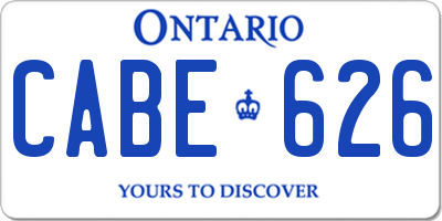 ON license plate CABE626