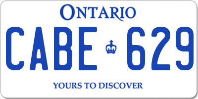 ON license plate CABE629