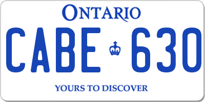 ON license plate CABE630