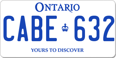 ON license plate CABE632