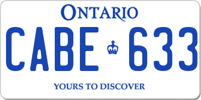 ON license plate CABE633