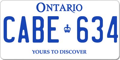 ON license plate CABE634