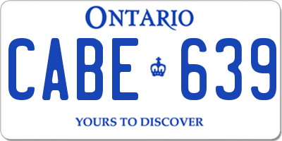 ON license plate CABE639