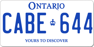 ON license plate CABE644