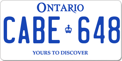 ON license plate CABE648