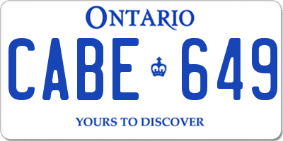 ON license plate CABE649