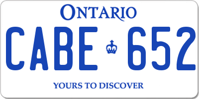 ON license plate CABE652