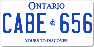 ON license plate CABE656