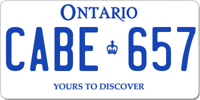 ON license plate CABE657