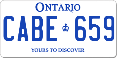 ON license plate CABE659