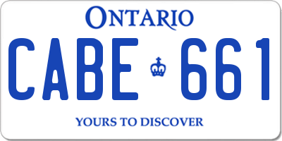 ON license plate CABE661