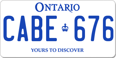 ON license plate CABE676