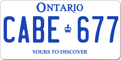 ON license plate CABE677