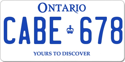 ON license plate CABE678