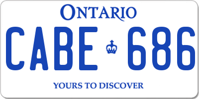 ON license plate CABE686