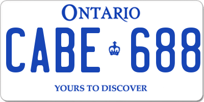 ON license plate CABE688