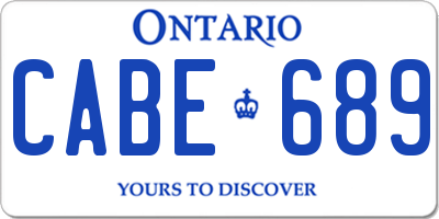 ON license plate CABE689