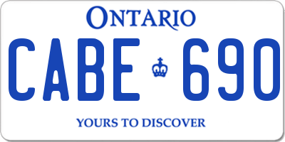 ON license plate CABE690