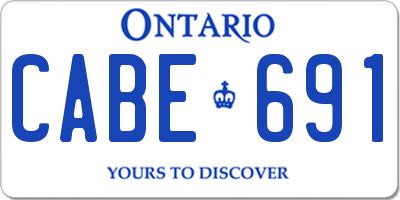 ON license plate CABE691