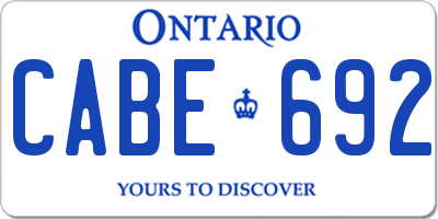 ON license plate CABE692