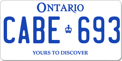 ON license plate CABE693