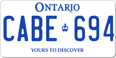 ON license plate CABE694