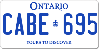 ON license plate CABE695