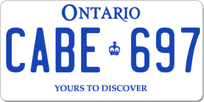 ON license plate CABE697