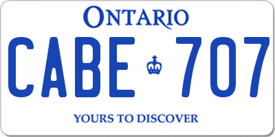 ON license plate CABE707