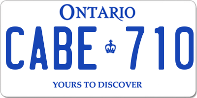 ON license plate CABE710