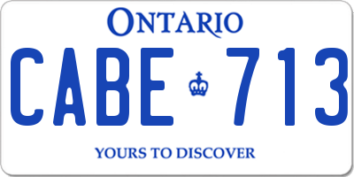 ON license plate CABE713