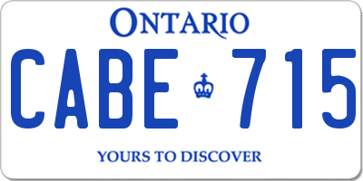 ON license plate CABE715