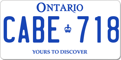 ON license plate CABE718