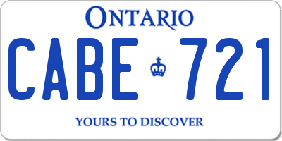 ON license plate CABE721