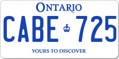 ON license plate CABE725