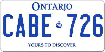 ON license plate CABE726