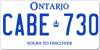 ON license plate CABE730