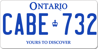 ON license plate CABE732