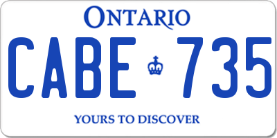 ON license plate CABE735