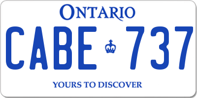 ON license plate CABE737