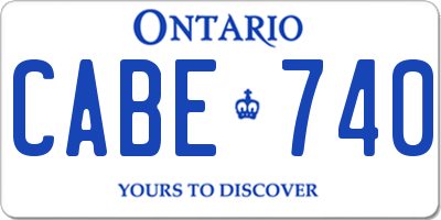 ON license plate CABE740