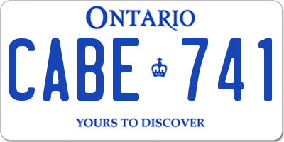 ON license plate CABE741