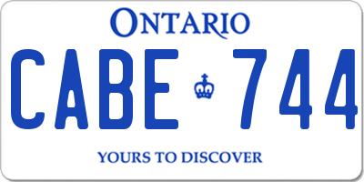 ON license plate CABE744