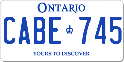 ON license plate CABE745