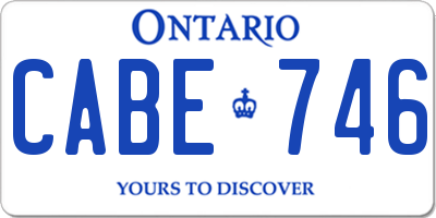 ON license plate CABE746