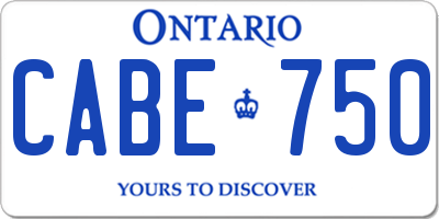 ON license plate CABE750